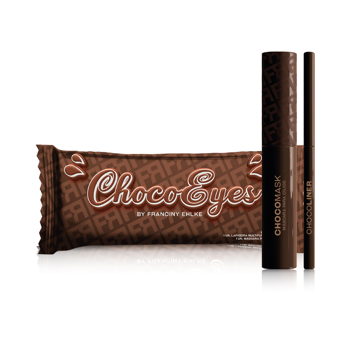 KIT FRAN CHOCOEYES MÁSCARA CILIOS MARROM E LÁPIS MULTIFUNCIONAL